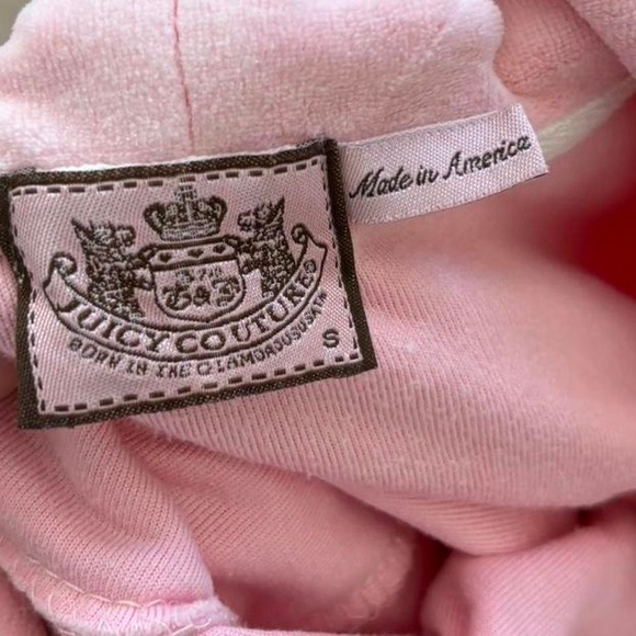 Juicy Couture Y2K Light Pink Velour Zip-Up Hoodie Size S — McBling Aesthetic - Picture 2 of 7